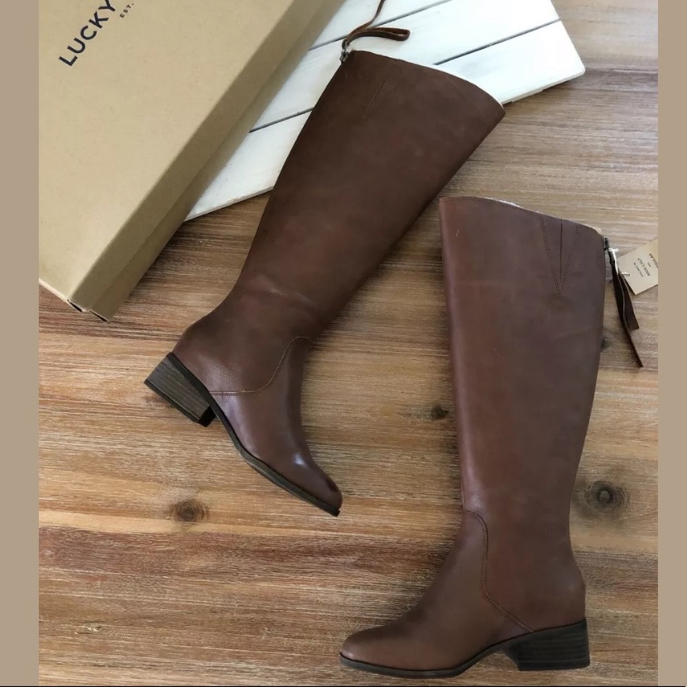 Lucky Brand Lanesha Wide Calf Leather Knee High